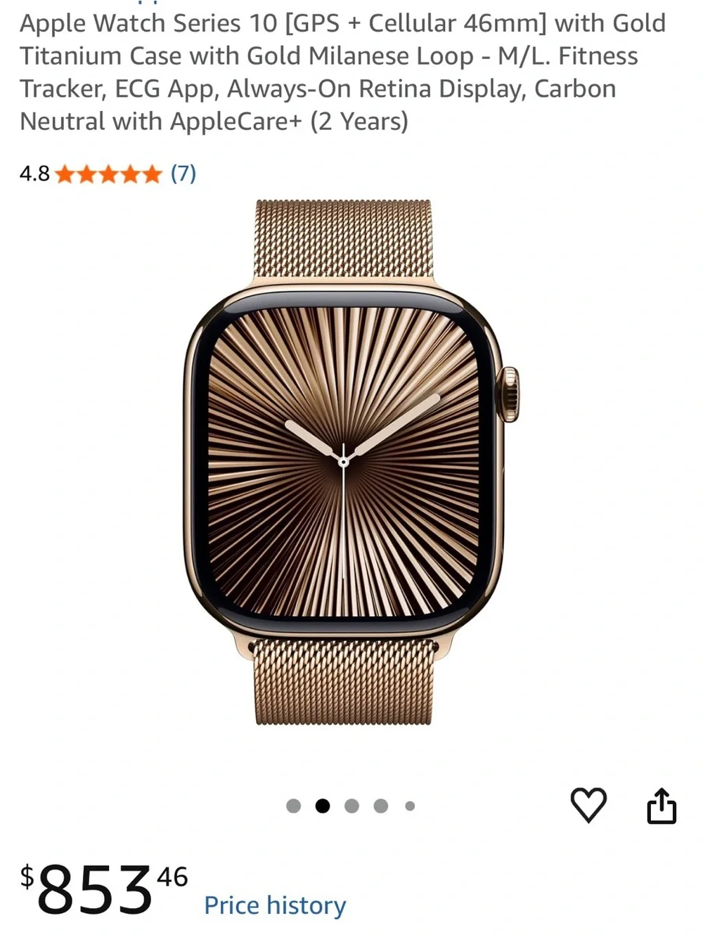 Apple Watch Series 10 gold titanium 46 mm